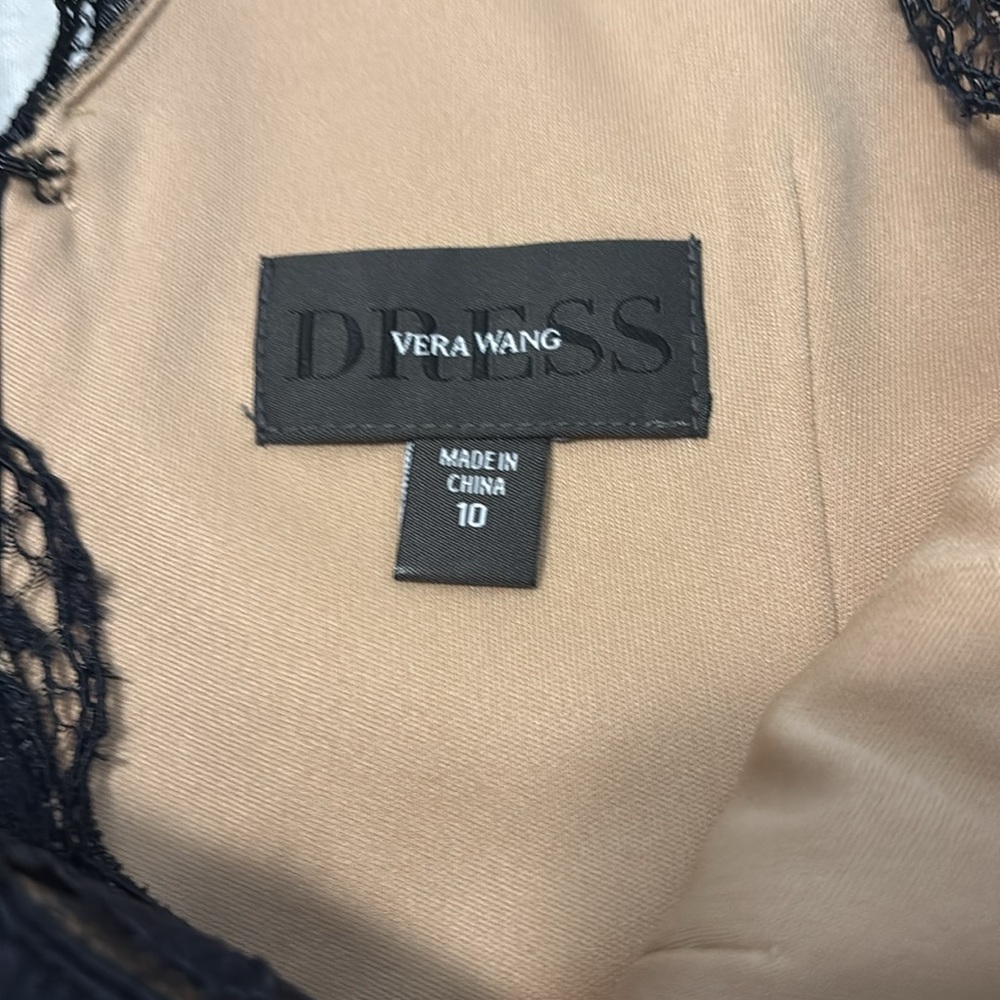 Vera Wang Nordstrom Dress navy nude v neck lace cocktail SZ 10 formal dressy NWT - Picture 6 of 16